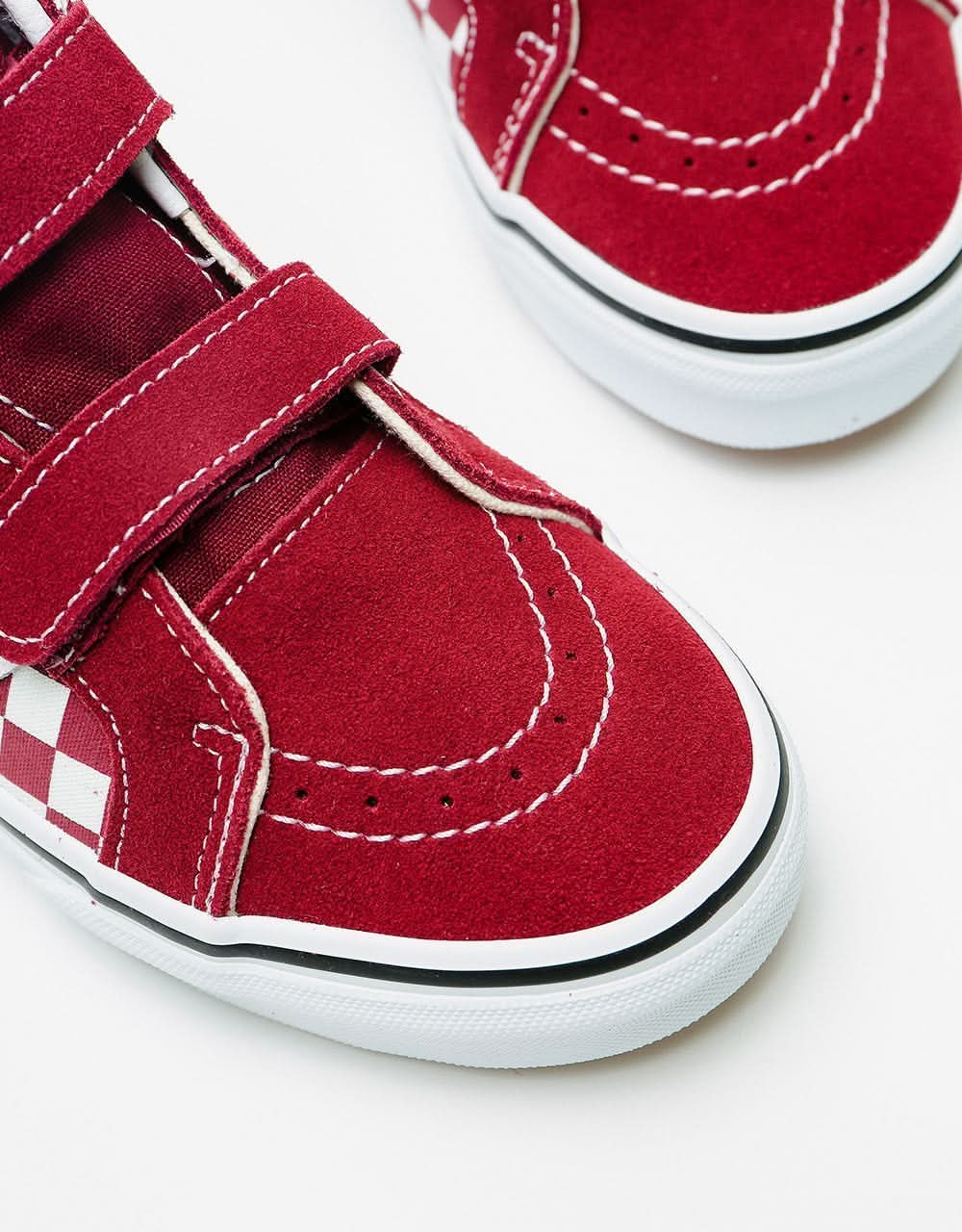 Vans SK8-Mid Reissue V Kids Skate Shoes - (Checkerboard) Pomegranate