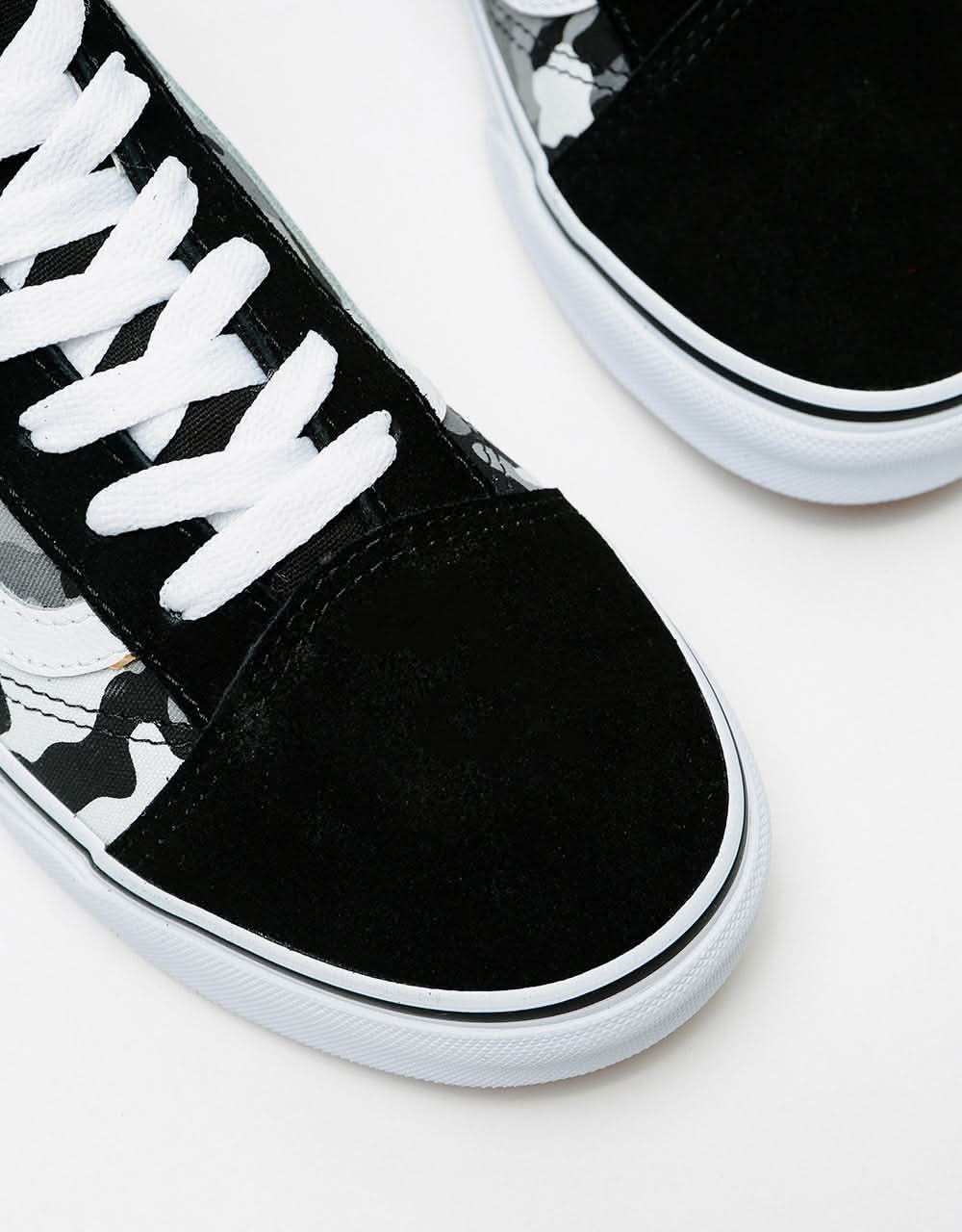 Vans Old Skool Kids Skate Shoes - (Primary Camo) Black/True White