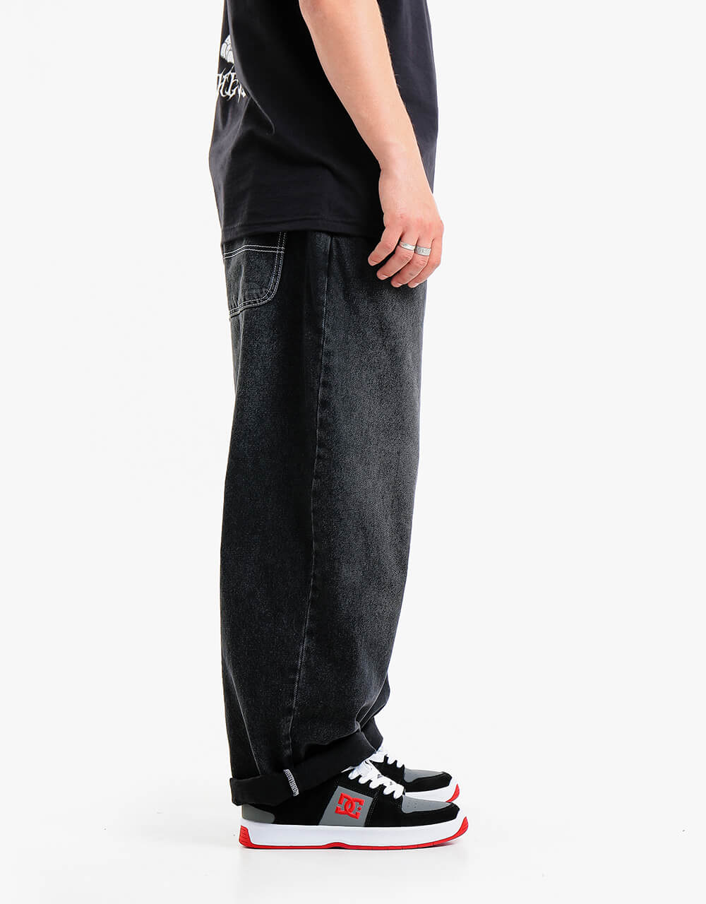 Route One Super Baggy XL Denim Jeans- Washed Black