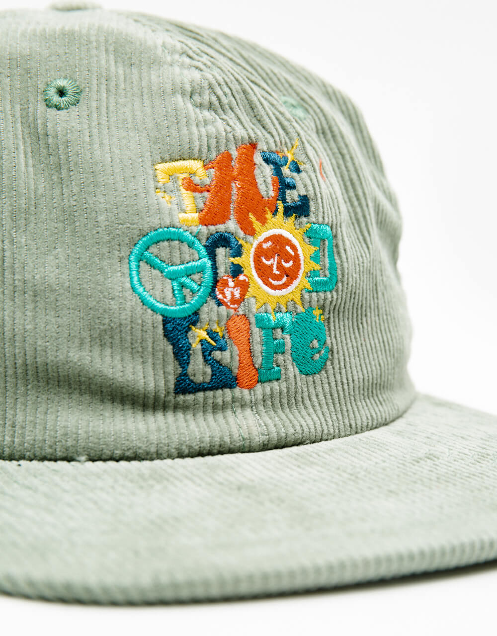 Route One The Good Life Cord Strapback Cap - Dusty Wave
