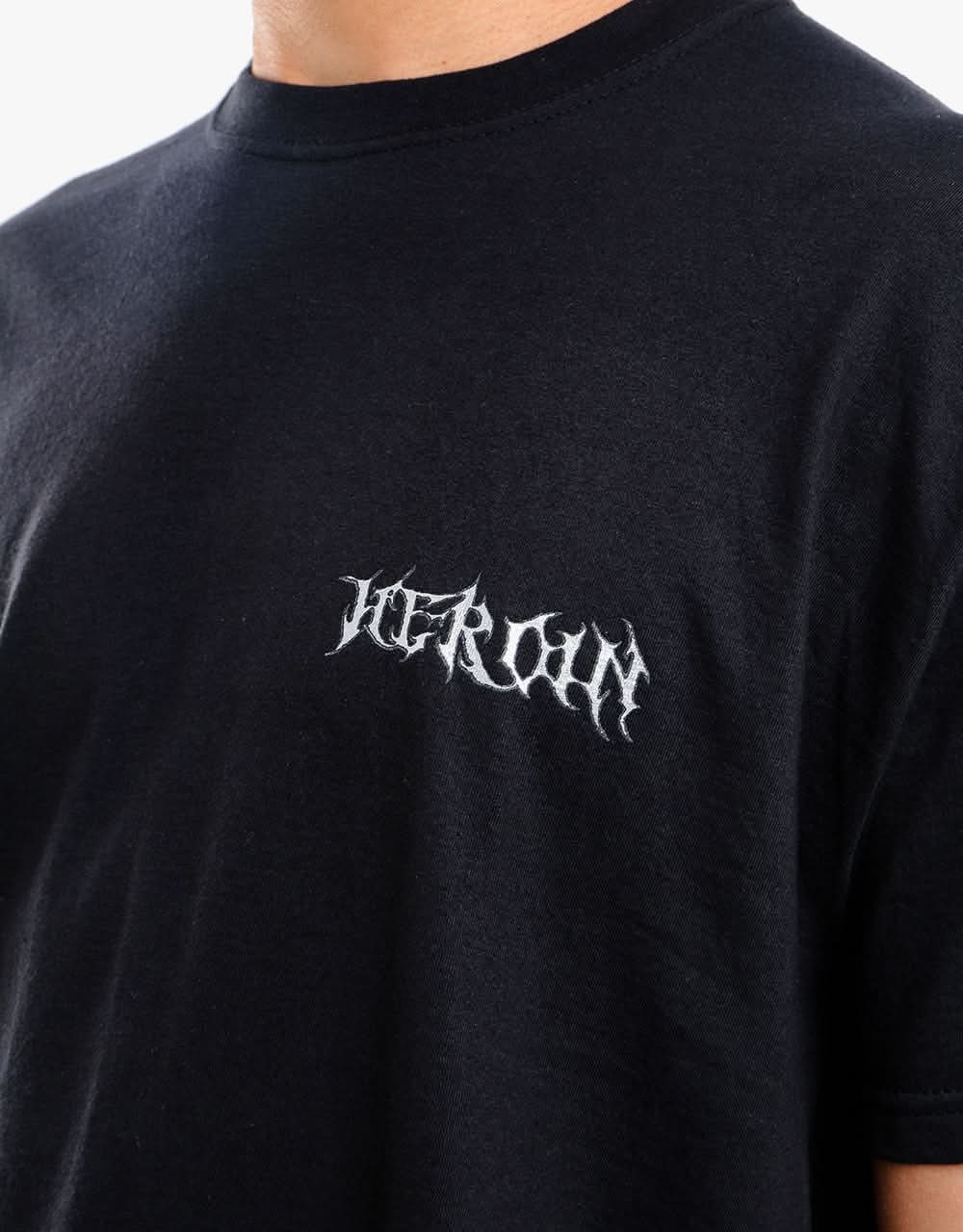 Heroin Video City Skull T-Shirt - Black