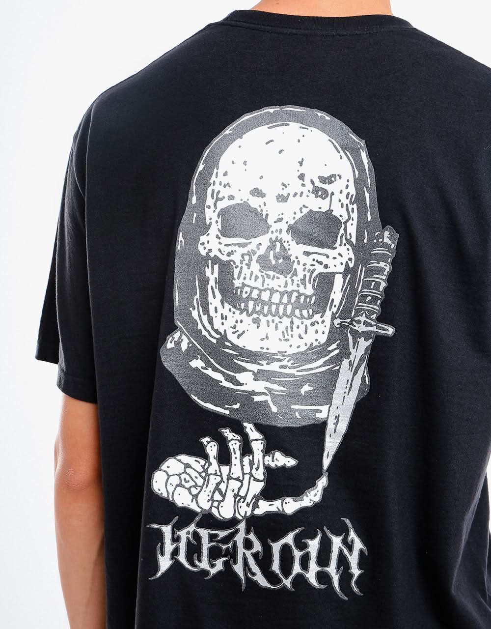 Heroin Video City Skull T-Shirt - Black
