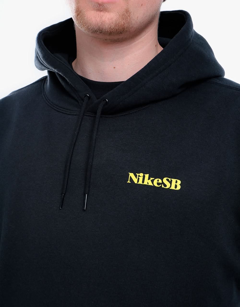 Nike SB Approach One Off Pullover Hoodie - Black/Yellow Strike