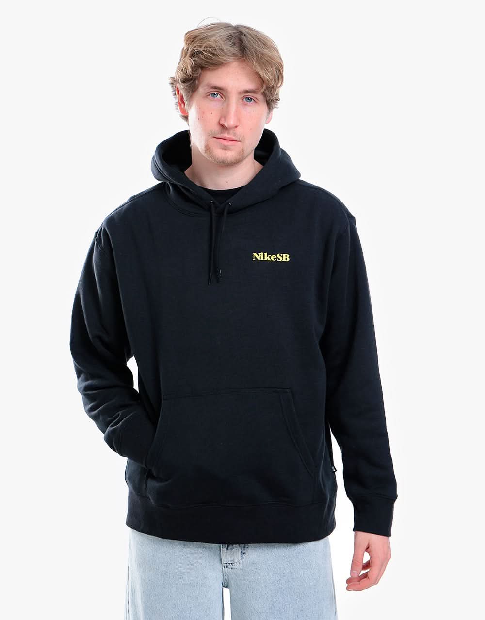 Nike SB Approach One Off Pullover Hoodie - Black/Yellow Strike