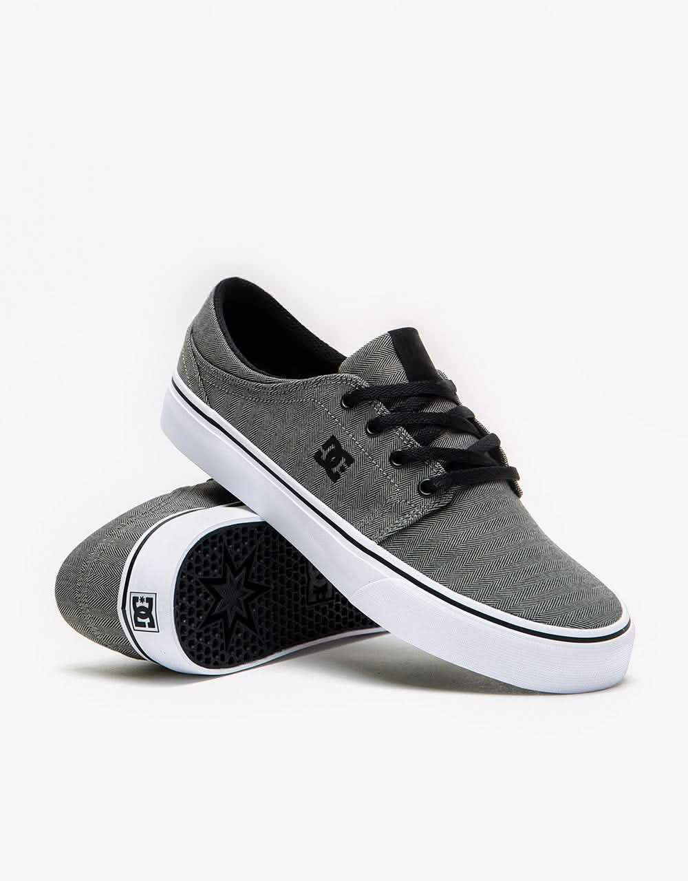 DC Trase TX SE Skate Shoes - Black/Herringbone