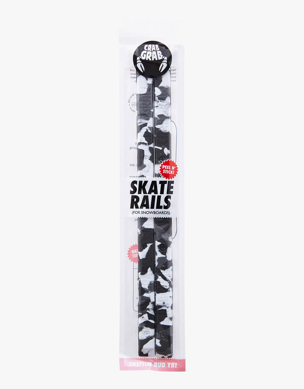 Crab Grab 'Skate' Snowboard Rails - Black/White Swirl