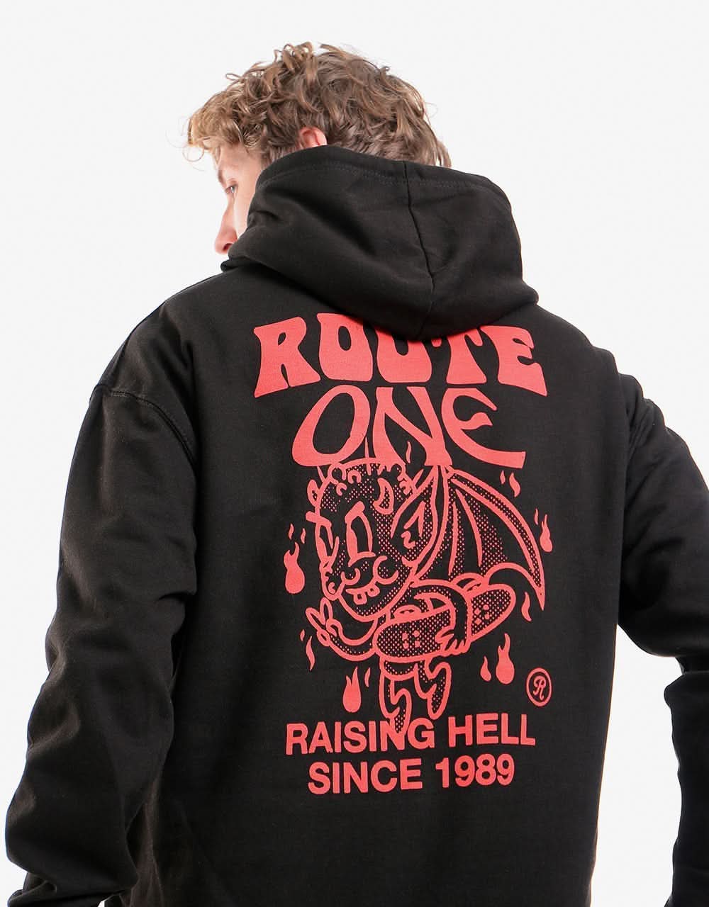 Route One Raising Hell Pullover Hoodie - Black