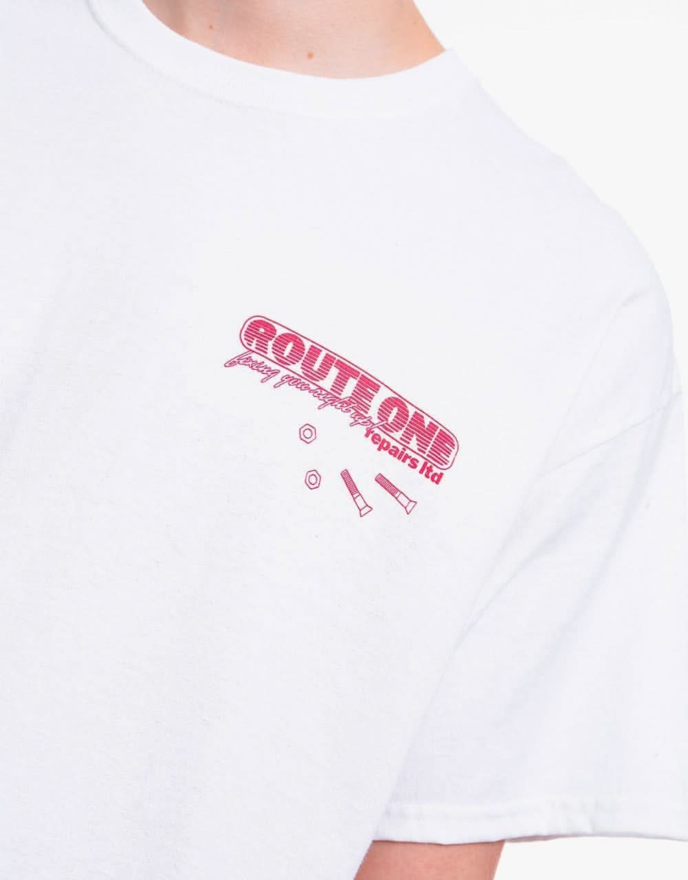 Route One Repairs T-Shirt - White