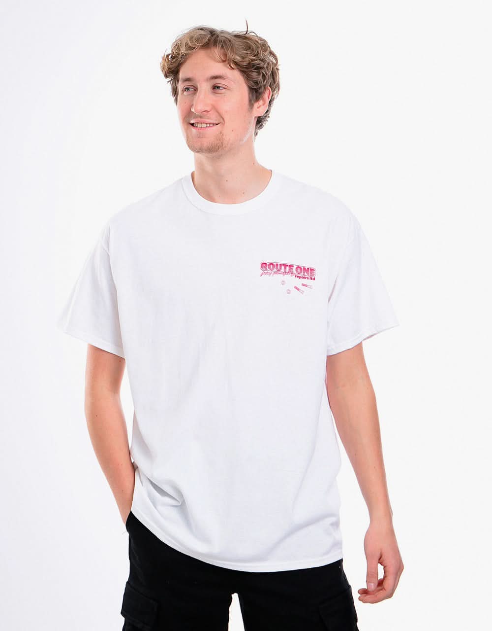 Route One Repairs T-Shirt - White