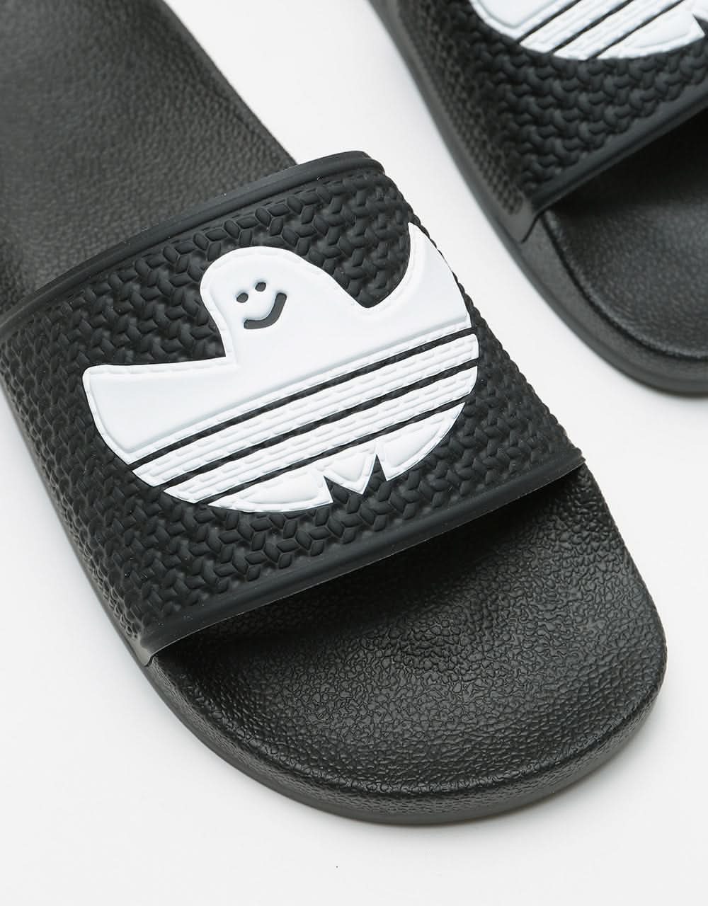 adidas Shmoofoil Slides - Core Black/White/White