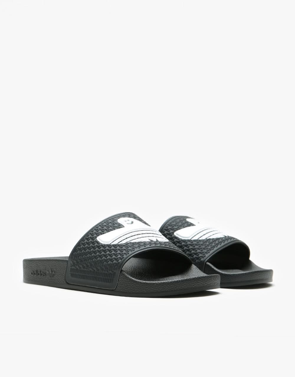 adidas Shmoofoil Slides - Core Black/White/White
