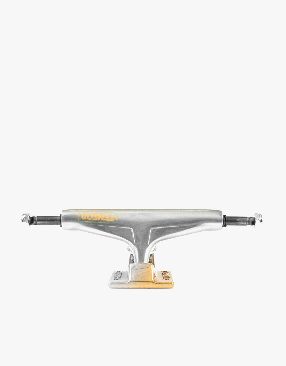 Tensor Aluminium Stencil Mirror 5.5 Skateboard Trucks - Raw/Gold Fade)