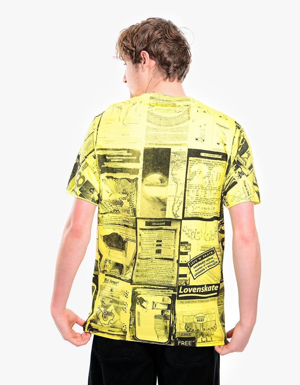 Lovenskate '20th Anniversary Zines' T-Shirt - Yellow