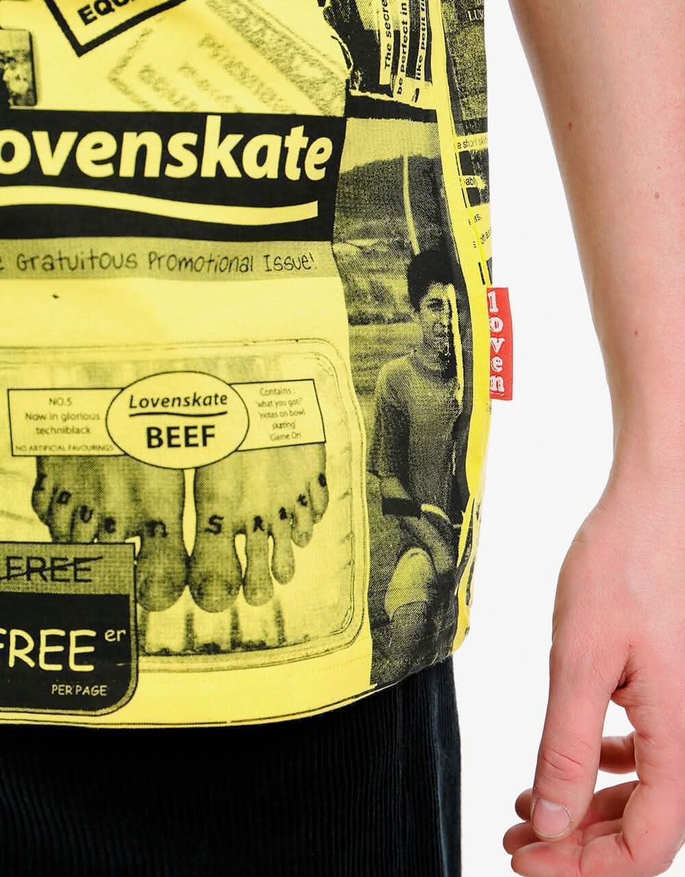 Lovenskate '20th Anniversary Zines' T-Shirt - Yellow