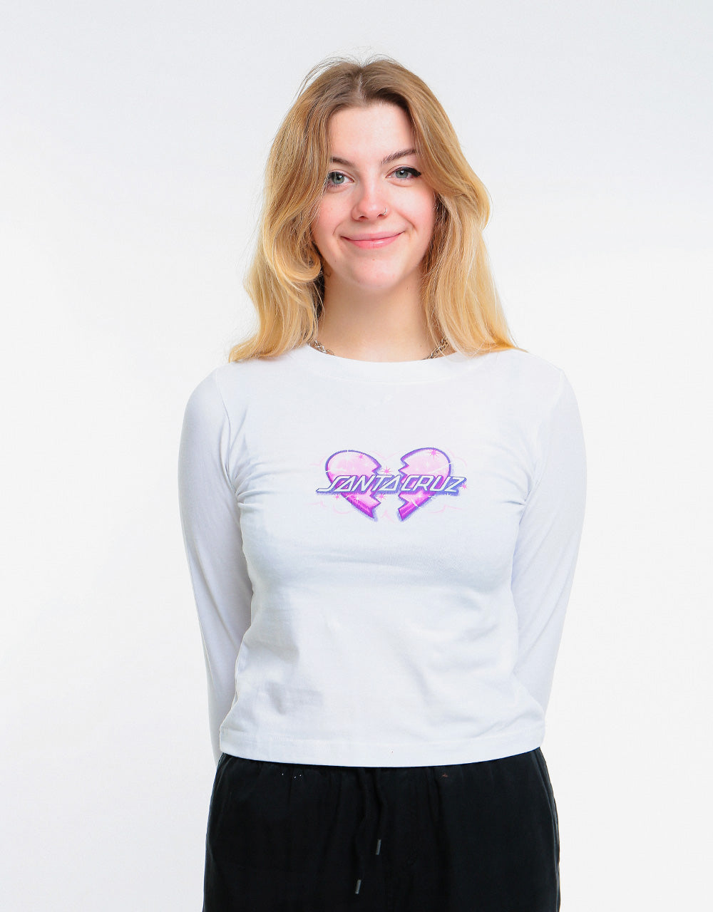 Santa Cruz Womens Heart Breaker L/S T-Shirt - White