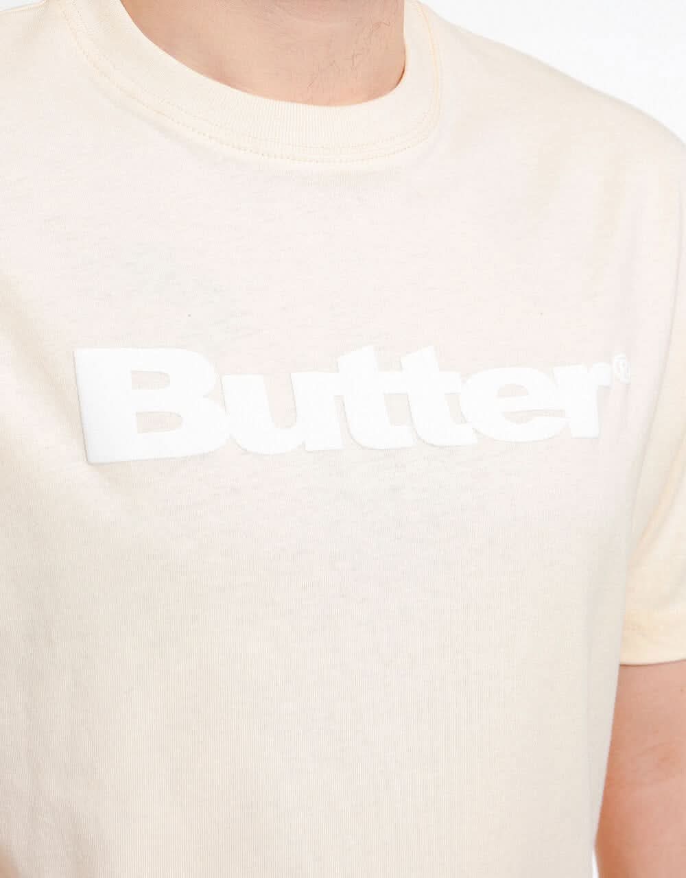 Butter Goods Wordmark Puff T-Shirt - Cream