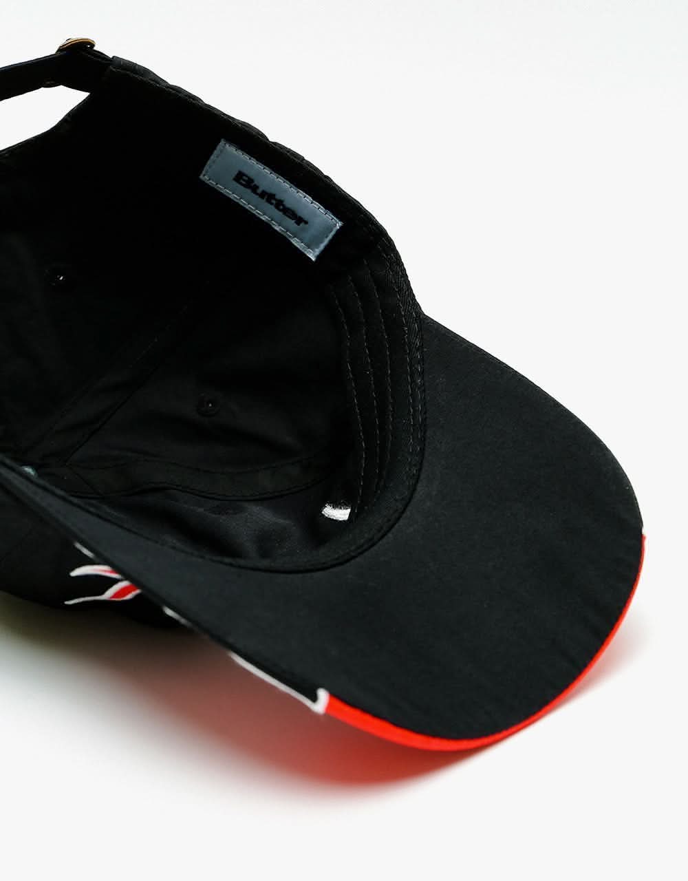 Butter Goods Flame 6 Panel Cap - Black