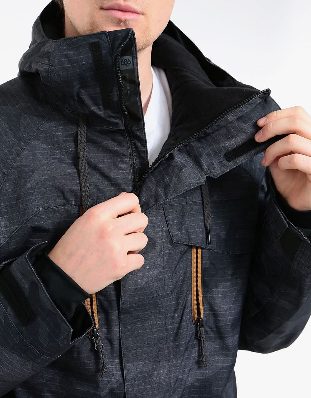 686 Geo Insulated Snowboard Jacket - Black Camo Colorblock