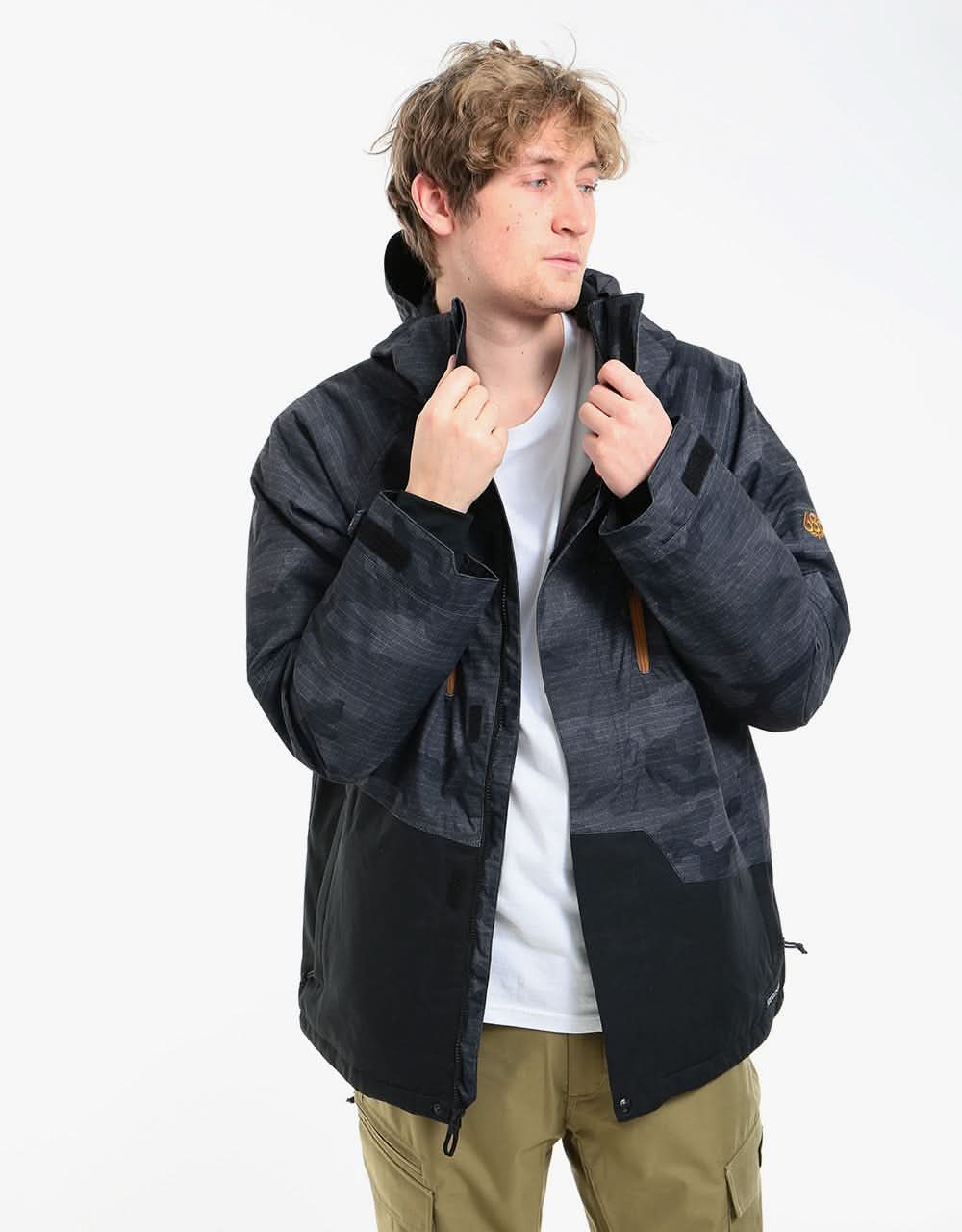 686 Geo Insulated Snowboard Jacket - Black Camo Colorblock