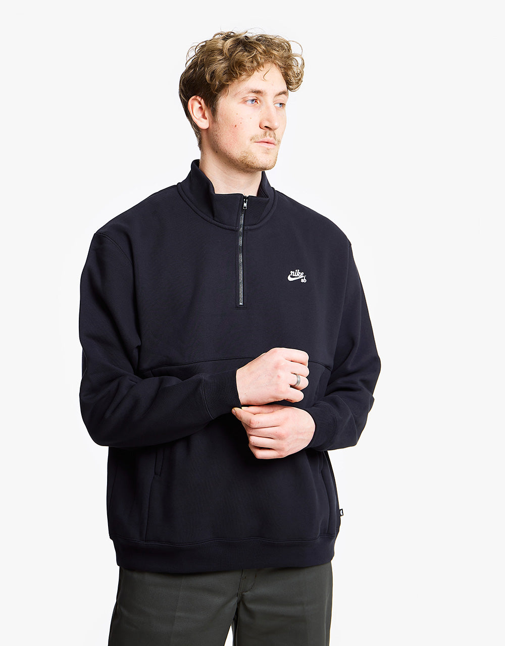 Nike SB GFX Premium 1/4 Zip Sweatshirt - Black/White