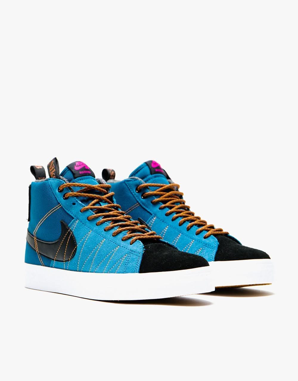 Nike SB Zoom Blazer Mid Premium Skate Shoes - Marina/Black-Pecan-Desert Ochre