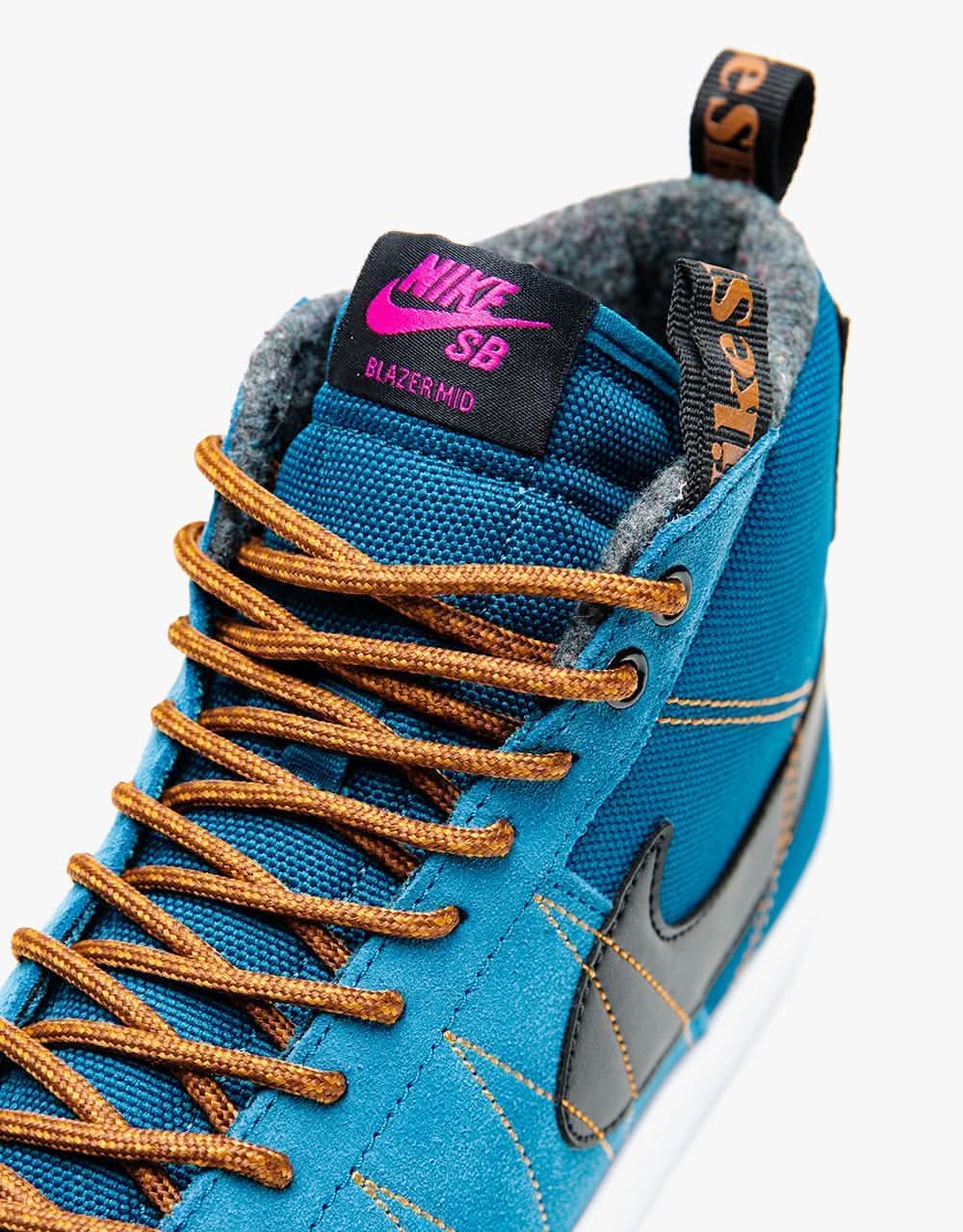 Nike SB Zoom Blazer Mid Premium Skate Shoes - Marina/Black-Pecan-Desert Ochre