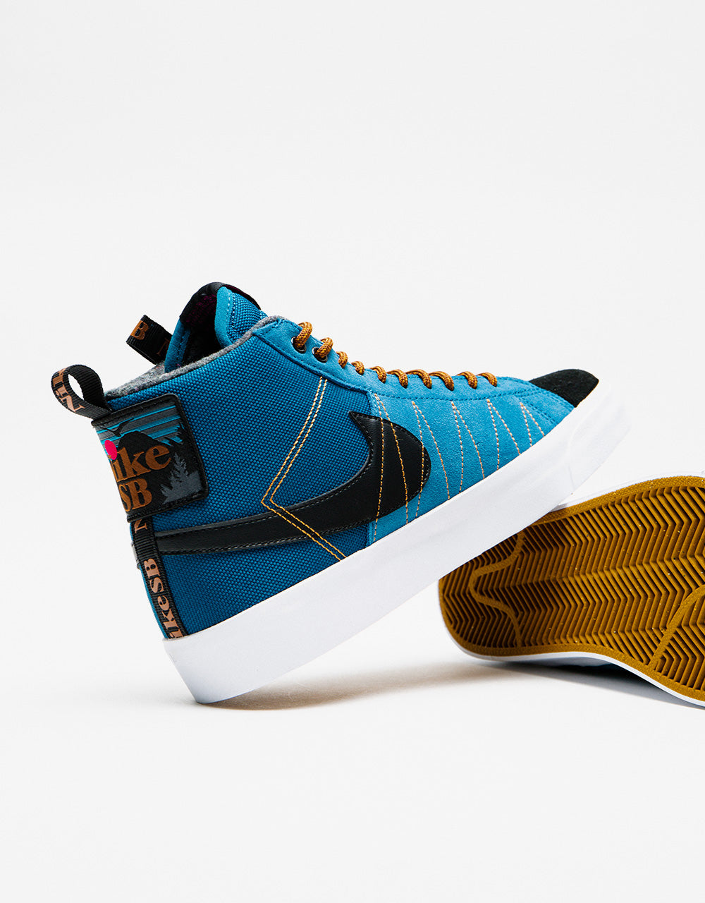 Nike SB Zoom Blazer Mid Premium Skate Shoes - Marina/Black-Pecan-Desert Ochre