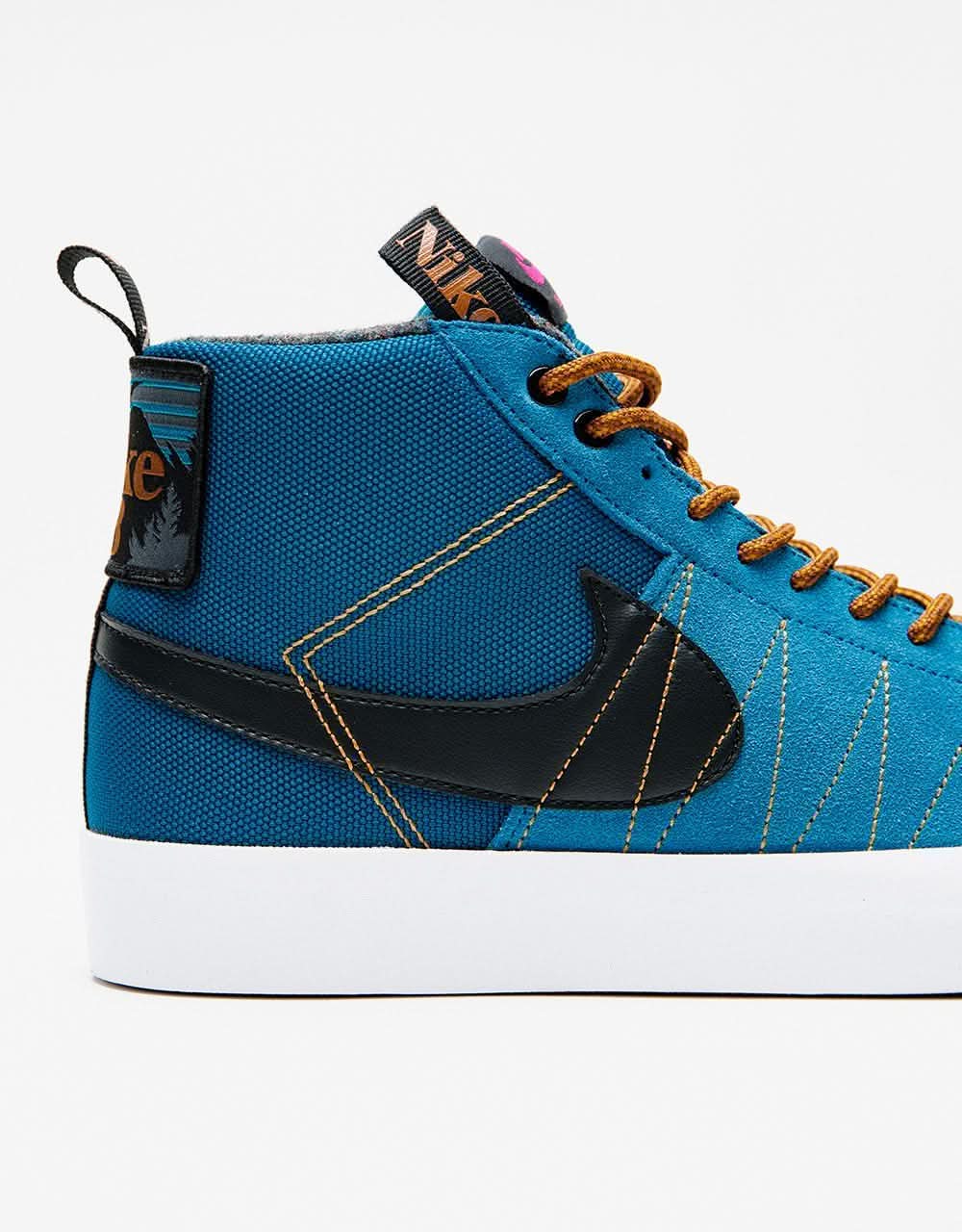 Nike SB Zoom Blazer Mid Premium Skate Shoes - Marina/Black-Pecan-Desert Ochre