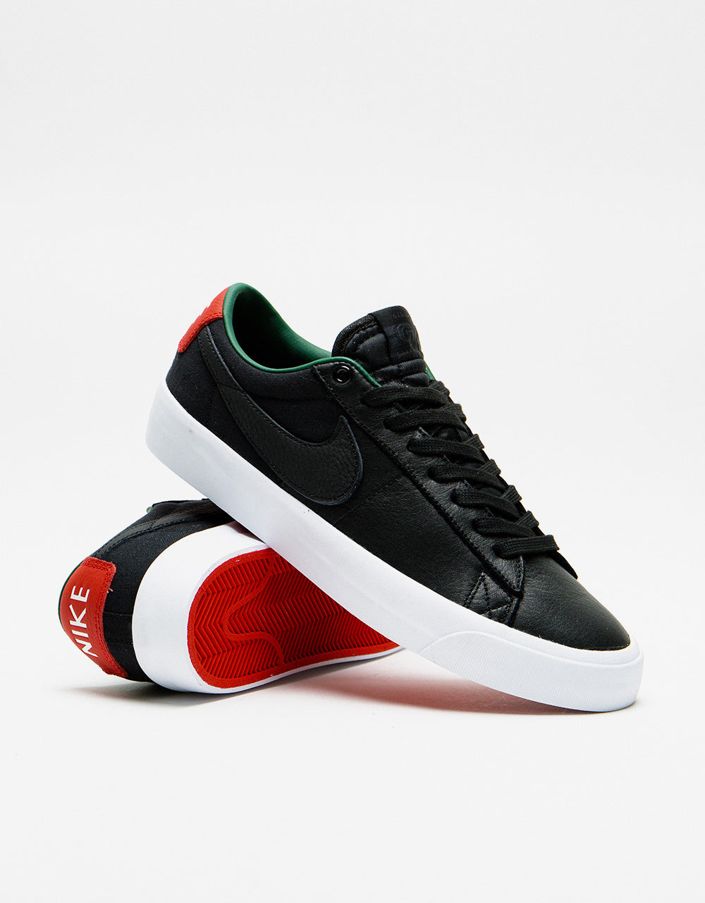 Nike SB Zoom Blazer Low Pro GT Premium Skate Shoes - Black/Black-Varsity Red-Fir