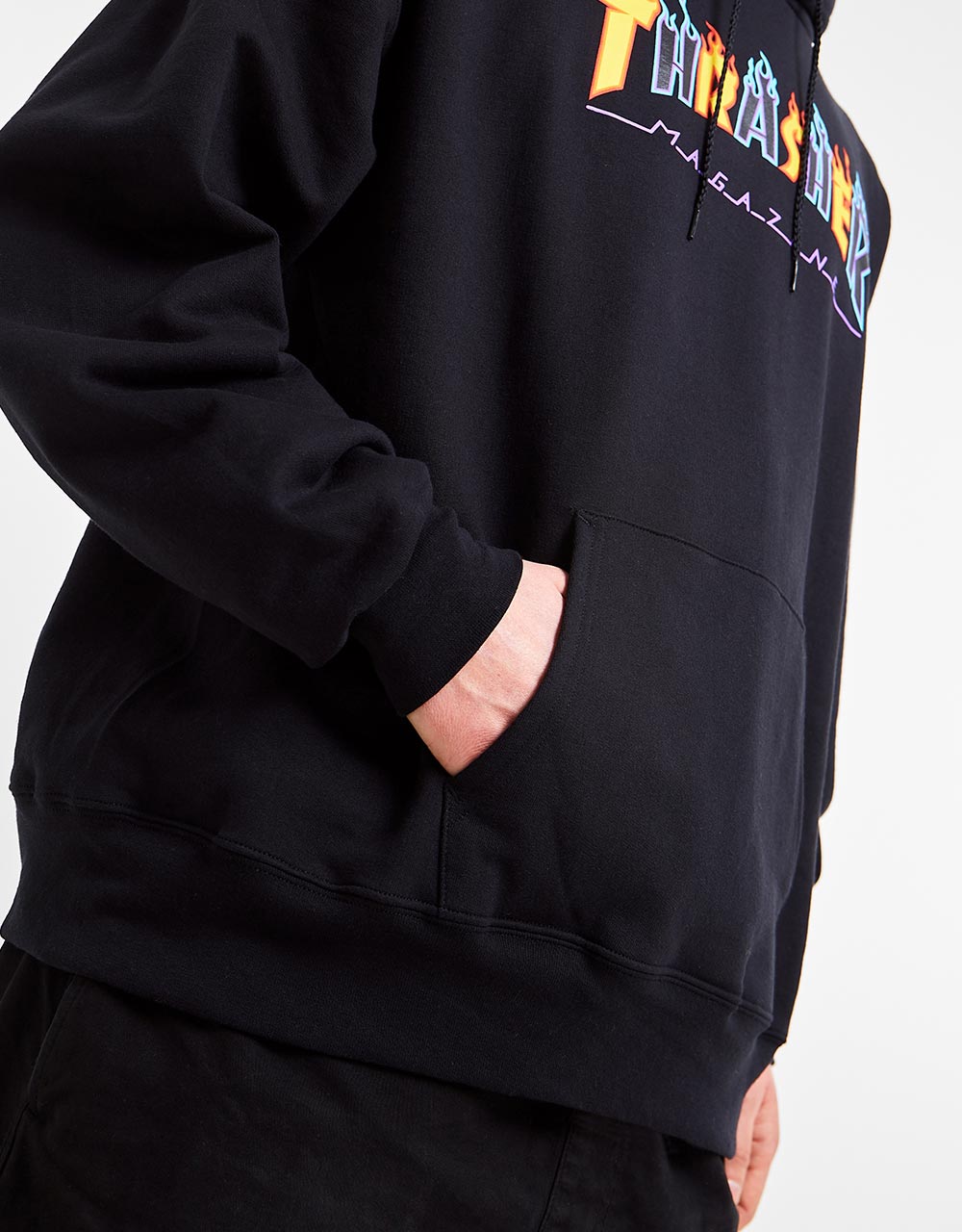 Thrasher Double Flame Pullover Hoodie - Black
