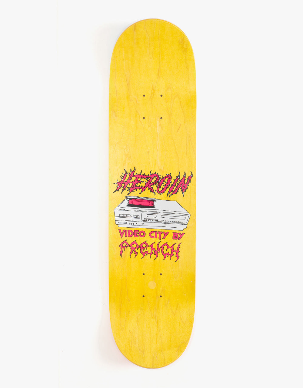 Heroin Yankou Video City Skateboard Deck - 8.25”