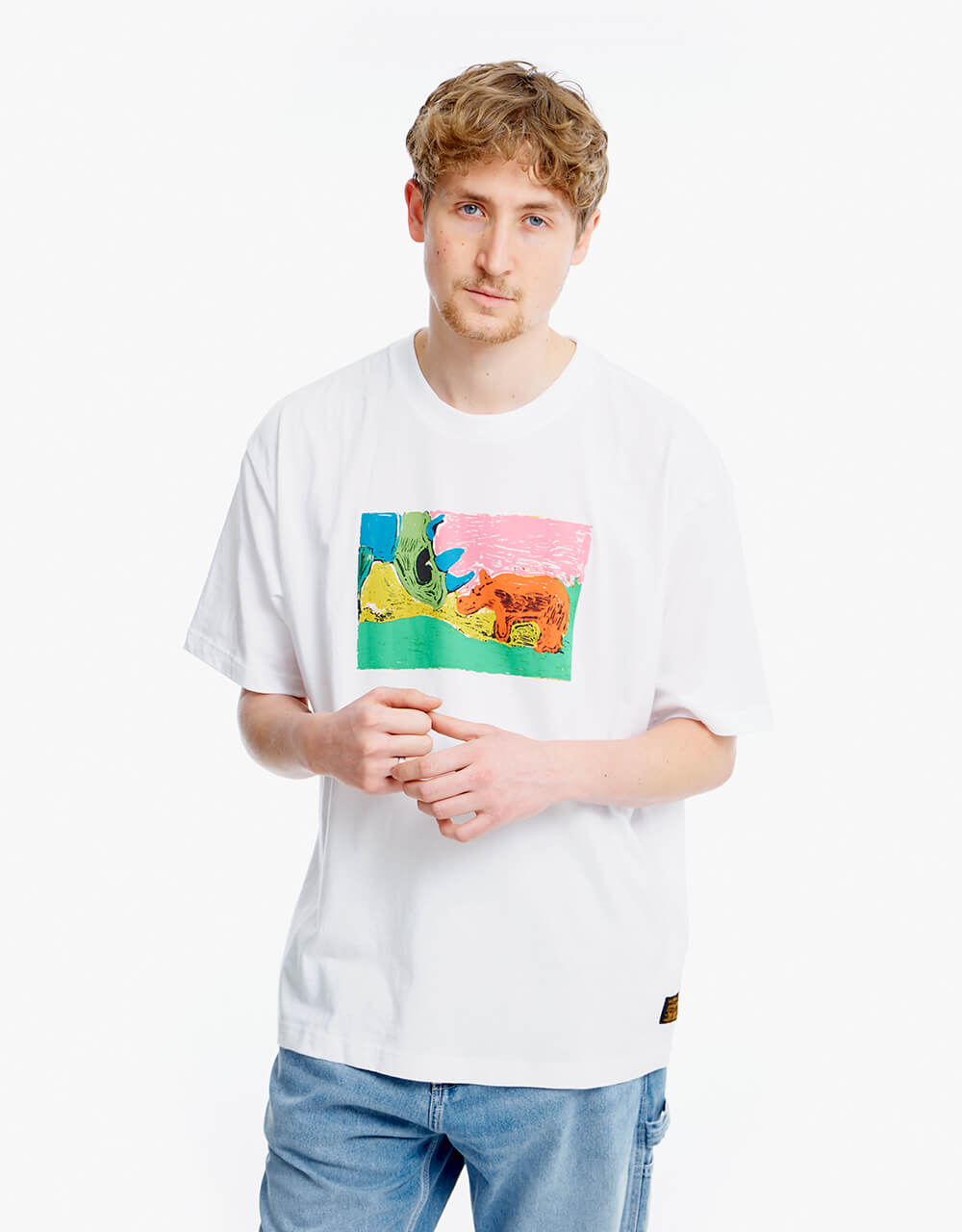 Levi's Skateboarding Painted Rhino Graphic Box T-Shirt - White
