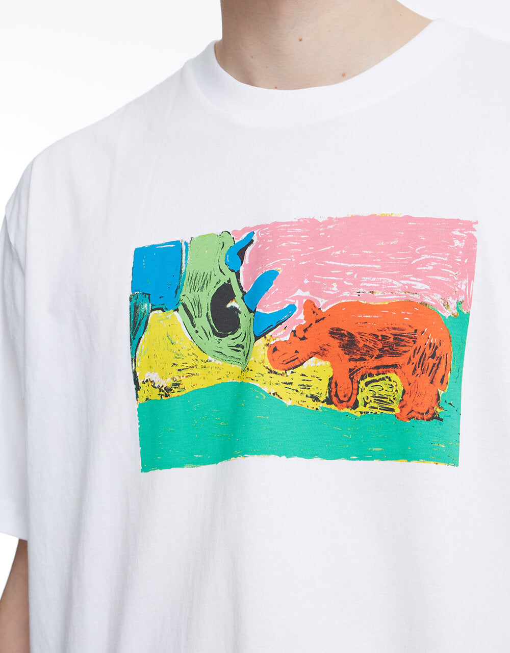 Levi's Skateboarding Painted Rhino Graphic Box T-Shirt - White