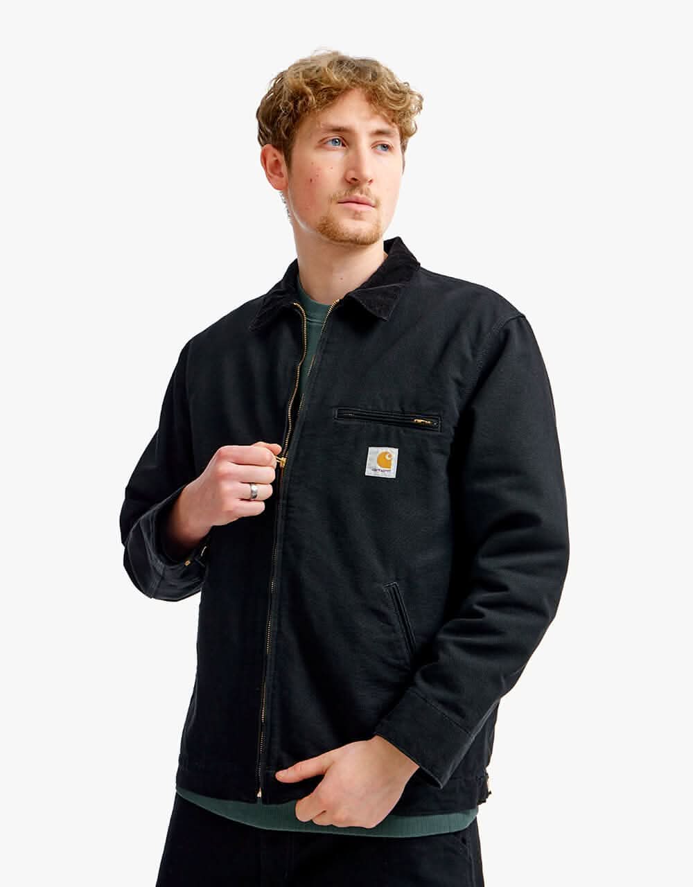 Carhartt WIP Detroit Jacket - Black/Black (Rinsed) | Route One