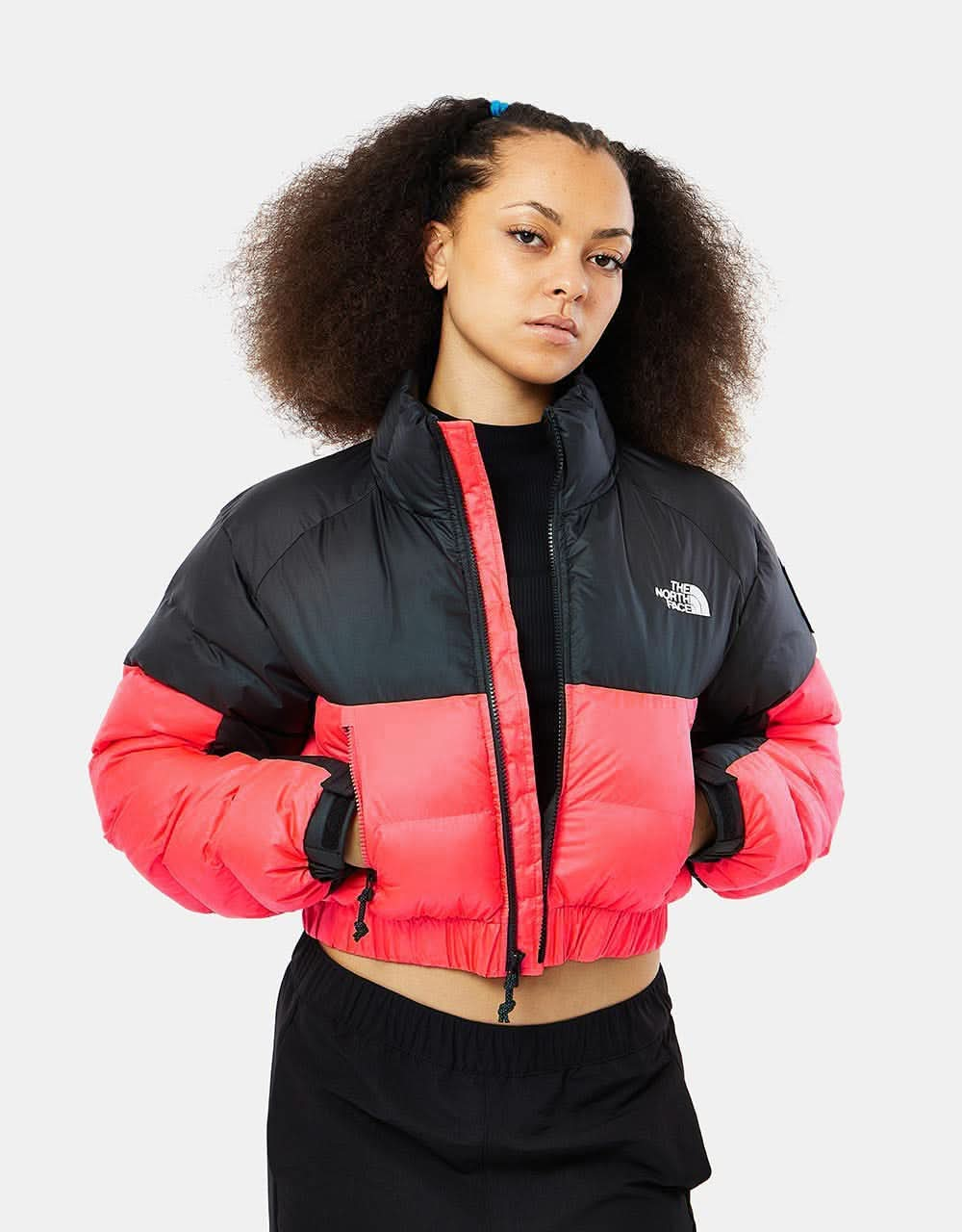 The North Face Womens Black Box Phlego Synthetic Insulated Jacket - Brilliant Coral/TNF Black