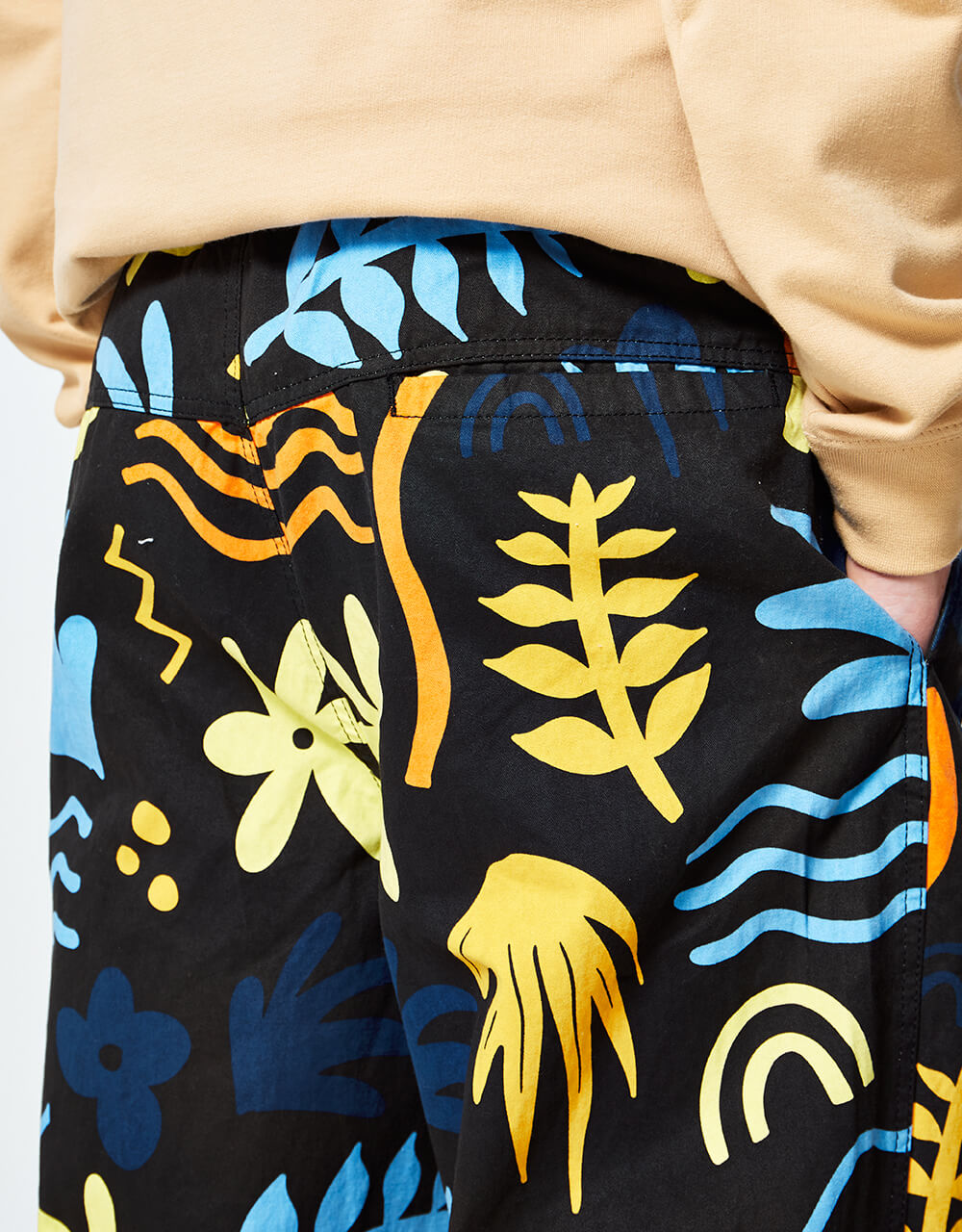 Route One Organic Baggy Pants - Tropical Black