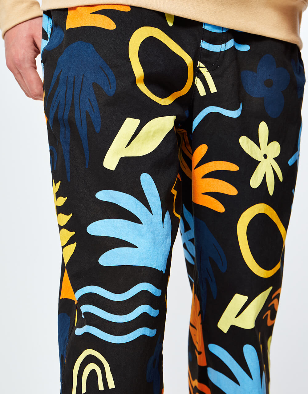 Route One Organic Baggy Pants - Tropical Black