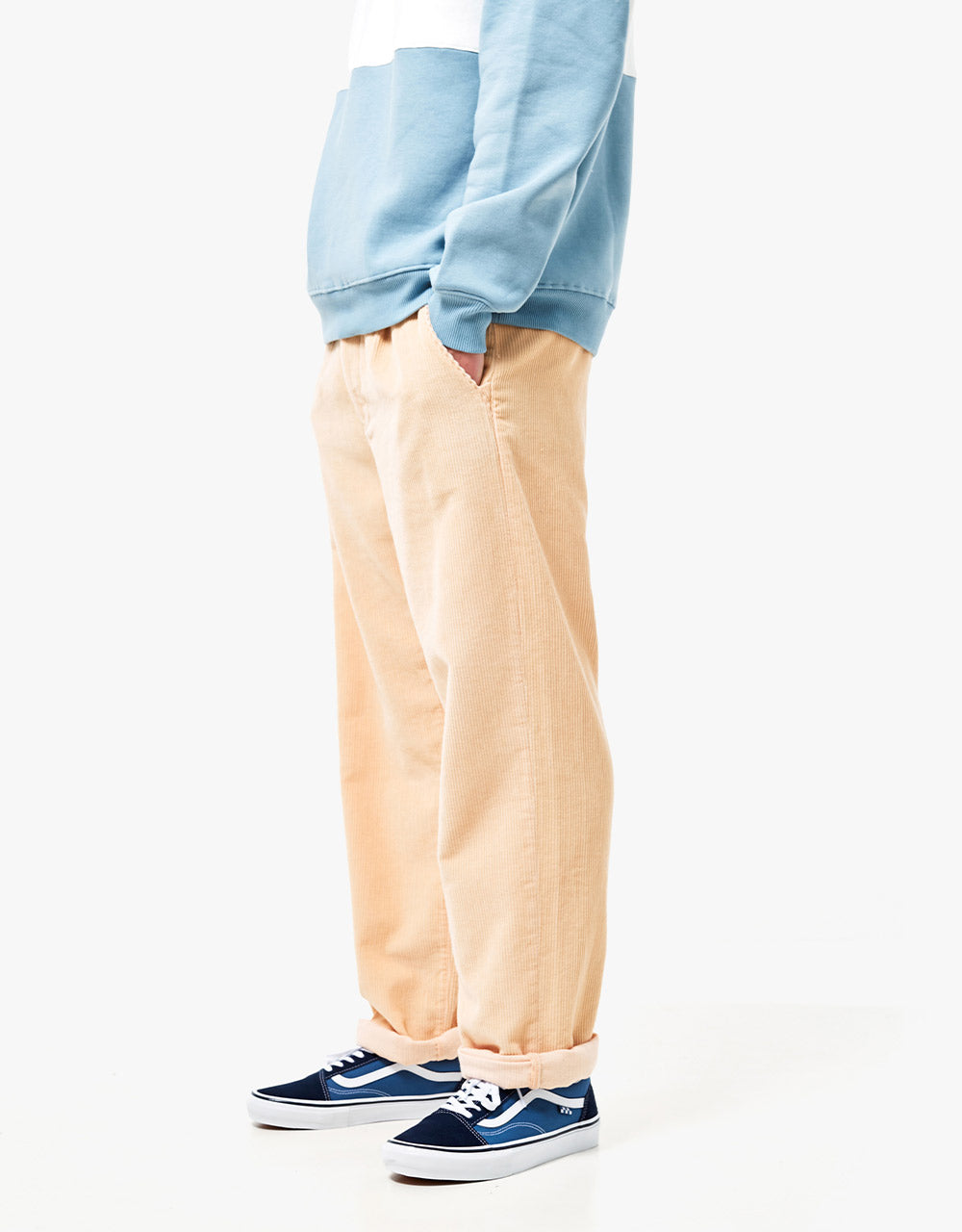 Route One Relaxed Fit Big Wale Cords - Peach