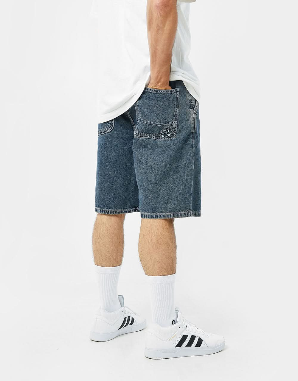 Route One Super Baggy Denim Shorts - Light Wash