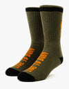 Spitfire Heads Up Socks - Olive/Orange/Black