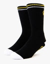 Krooked Shmoo Embroidered Socks - Black/White/Yellow