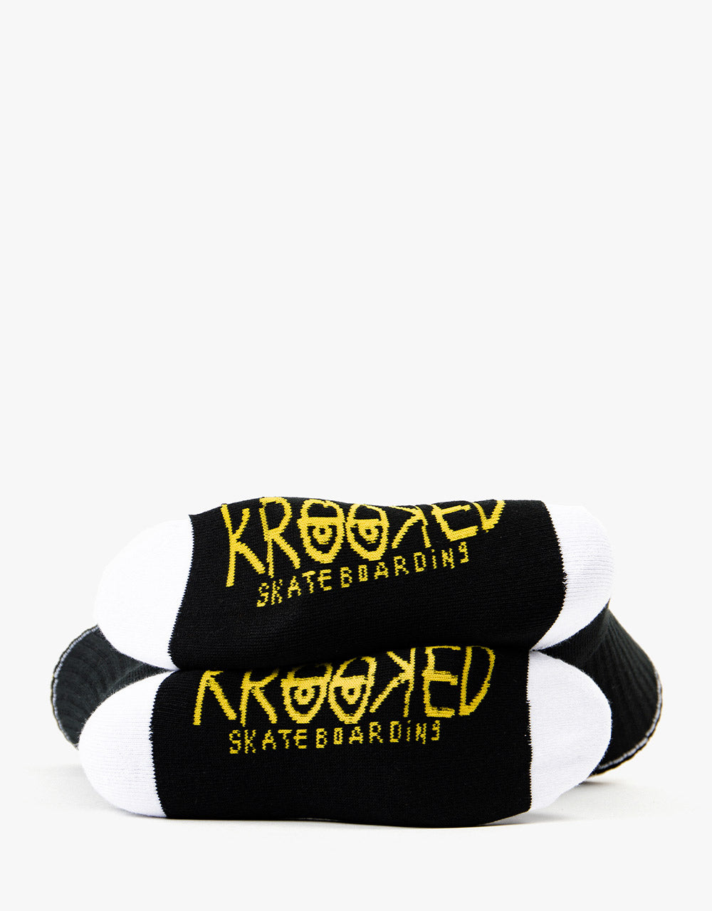 Krooked Shmoo Embroidered Socks - Black/White/Yellow