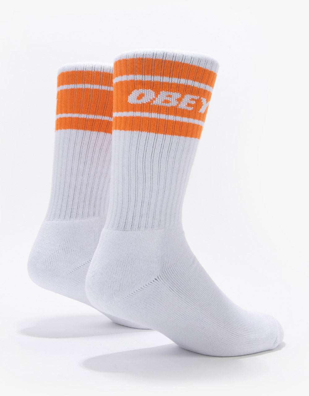 Obey Cooper II Socks - White/Magma Orange