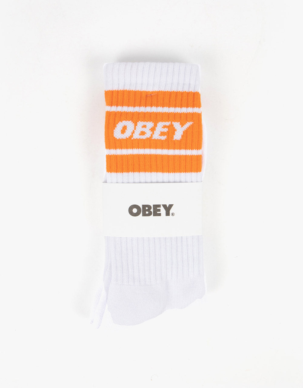 Obey Cooper II Socks - White/Magma Orange