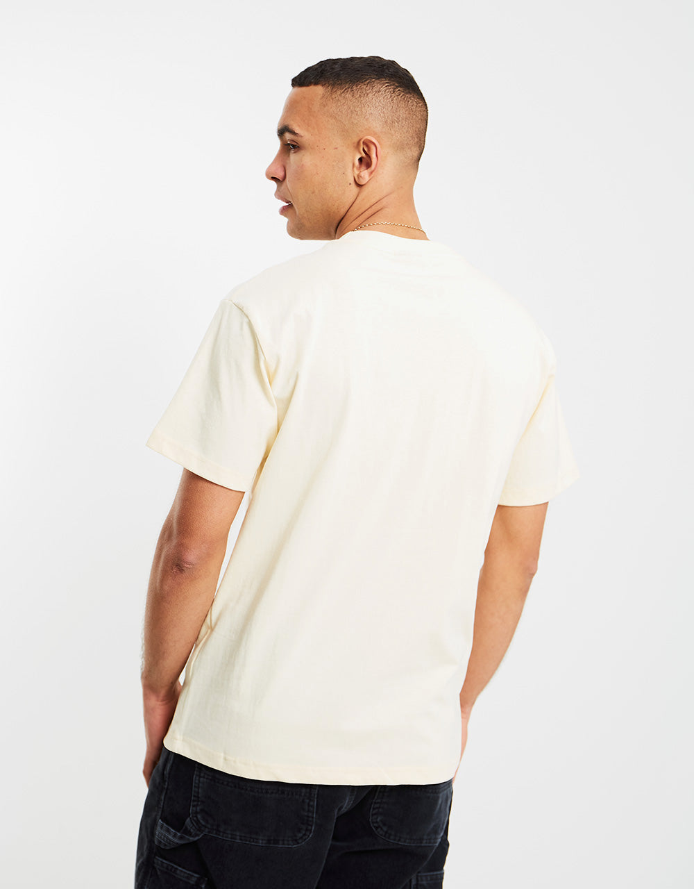 Pass Port Arched Embroidery T-Shirt - Natural
