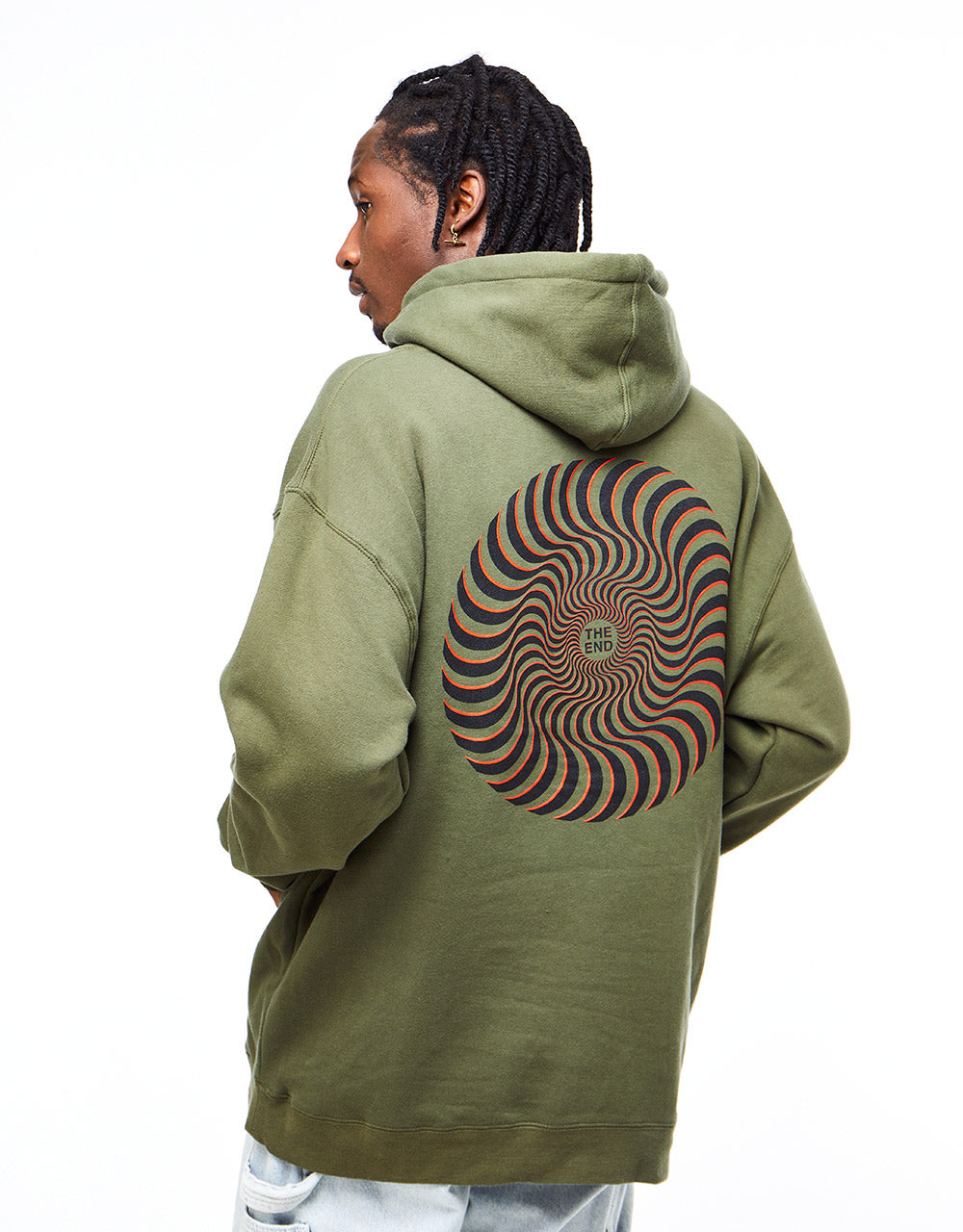 Spitfire Classic Swirl Overlay Pullover Hoodie - Army/Black-Red