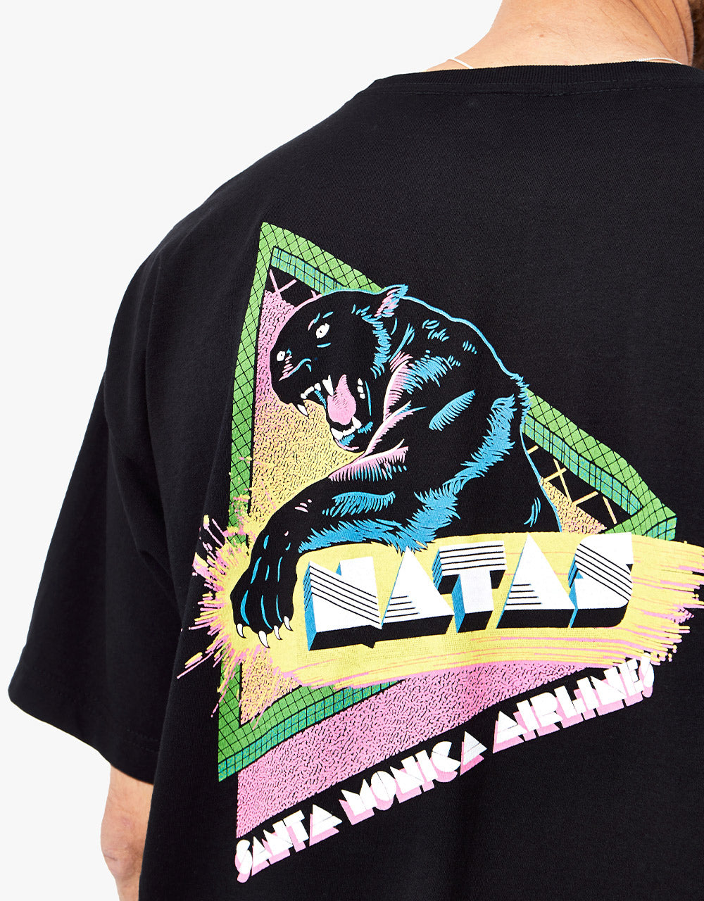 Santa Monica Airlines Natas Neon Classic Pocket T-Shirt - Black