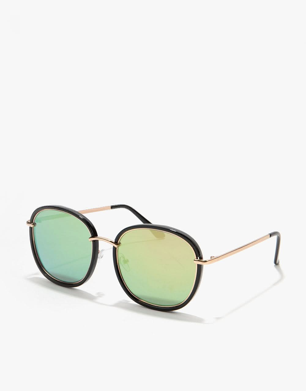 Route One Rimmed Sunglasses - Black/Coloured Mirror