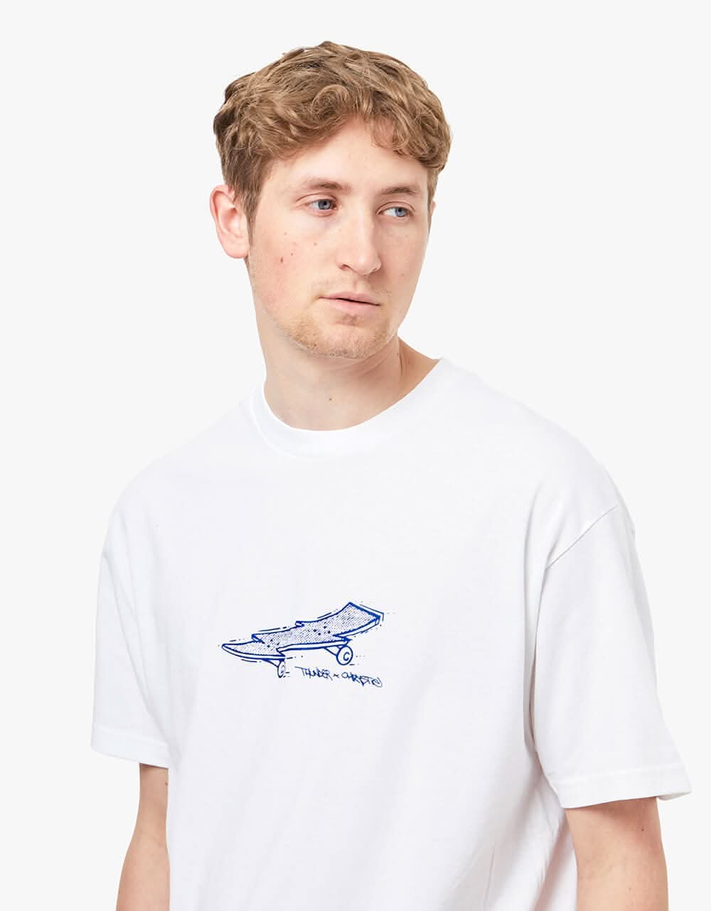 Thunder x Chrystie Lightning Bolt Board T-Shirt - White
