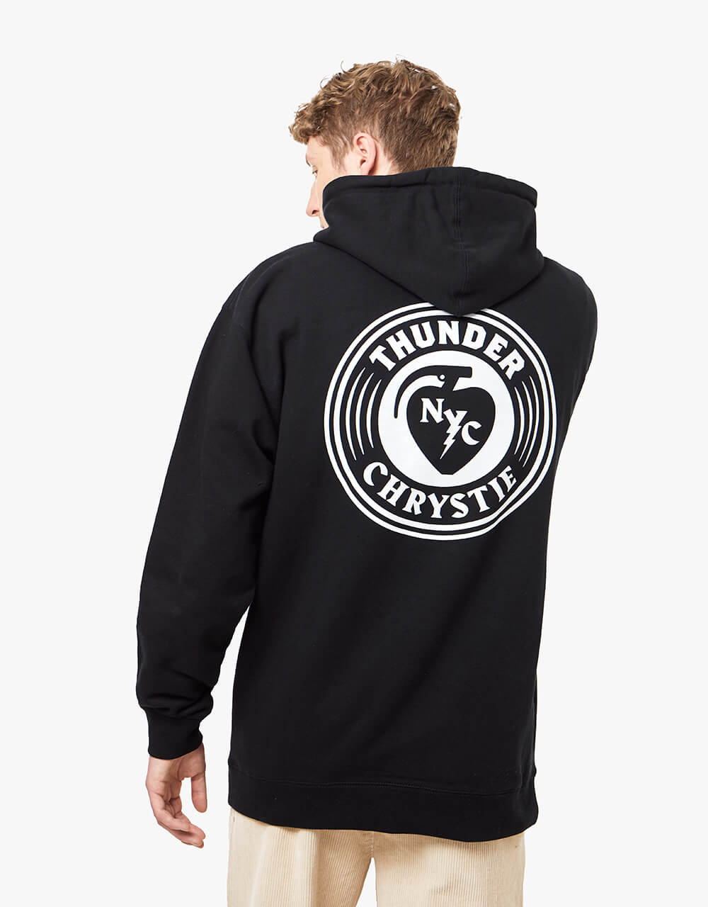 Thunder x Chrystie Circle Logo Pullover Hoodie - Black